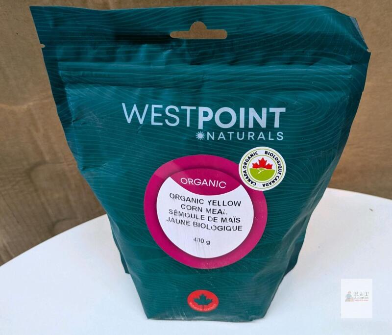 Westpoint Naturals Organic Yellow Corn Meal 400g, Canada Organic, Resealable Pouch, Exp 2026