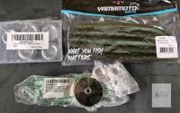 Yamamoto 7" Yamasenko Worms 5pc, Neosmuk 2" Magnet 300lb, 3oz Sinkers Lot Fishing Tackle