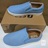 NEW STQ Women's Slip-On Sneakers, Model ST220815NEW, Size 6, Denim Blue, Canvas Upper, Rubber Outsole