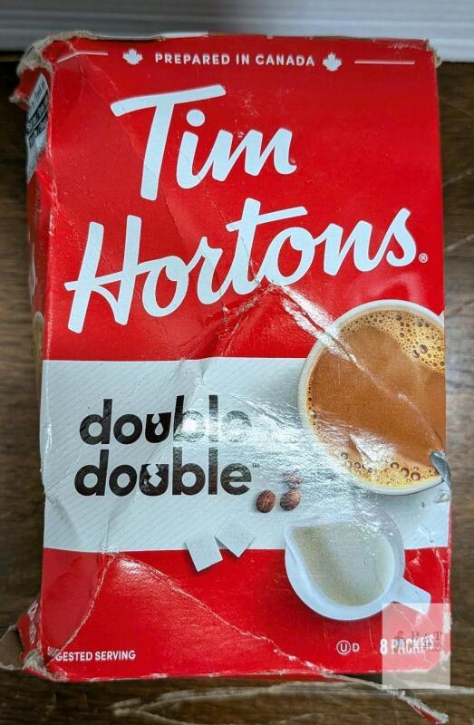 Tim Hortons Double Double Instant Coffee Mix, 8 Packets, Canadian, 2027 Expiry, Lot 5265