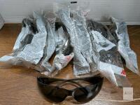 Black Wraparound Safety Glasses with Smoke Lenses, ANSI Z87.1+, Anti-Fog, Scratch-Resistant,