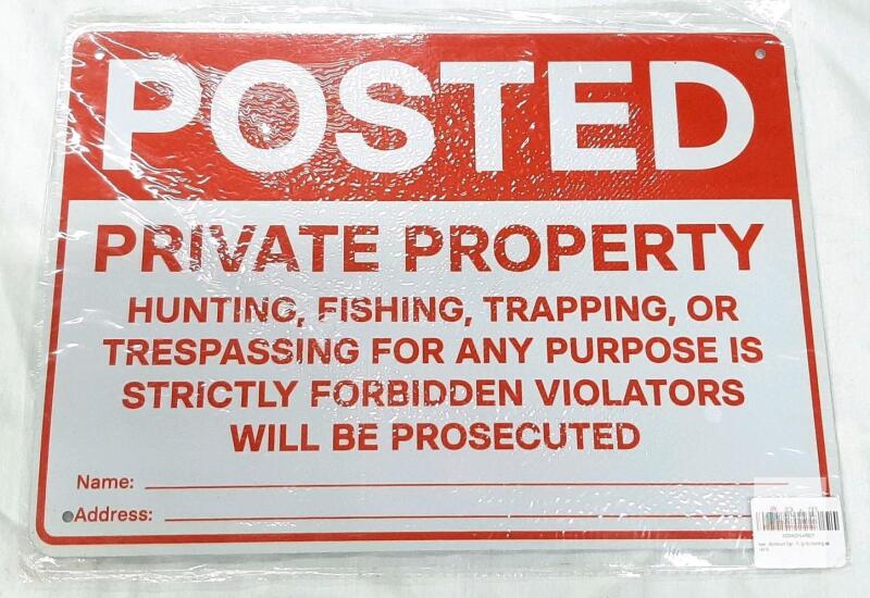 12" x 12" Aluminum Posted Private Property Sign with Pre-Drilled Holes