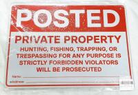 12" x 12" Aluminum Posted Private Property Sign with Pre-Drilled Holes