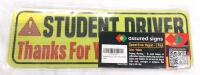 Assured Signs Student Driver Magnet 3-Pack, Reflective Yellow, 9.72" x 3.24"