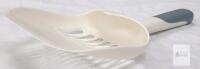 NEW Cat Litter Scoop Slotted Ergonomic Handle, White/Gray,