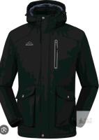 NEW OUTDOORSPORTS Men's Winter Parka, Size M, Black/Dark Gray, Fleece Lined, Adjustable Hood