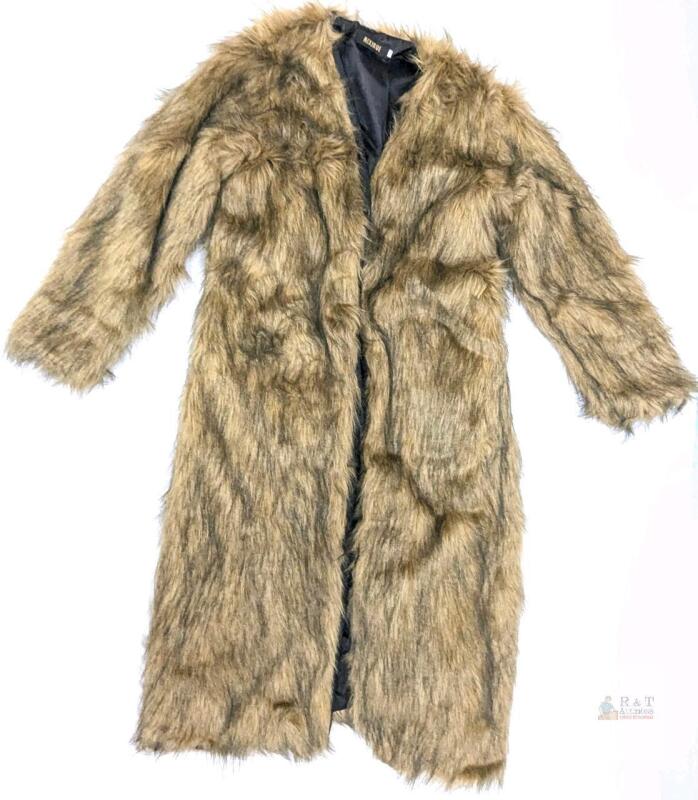 New Size MED Women's Super Shaggy Lightweight Calf-Length Faux Fur Coat
