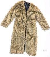 New Size MED Women's Super Shaggy Lightweight Calf-Length Faux Fur Coat