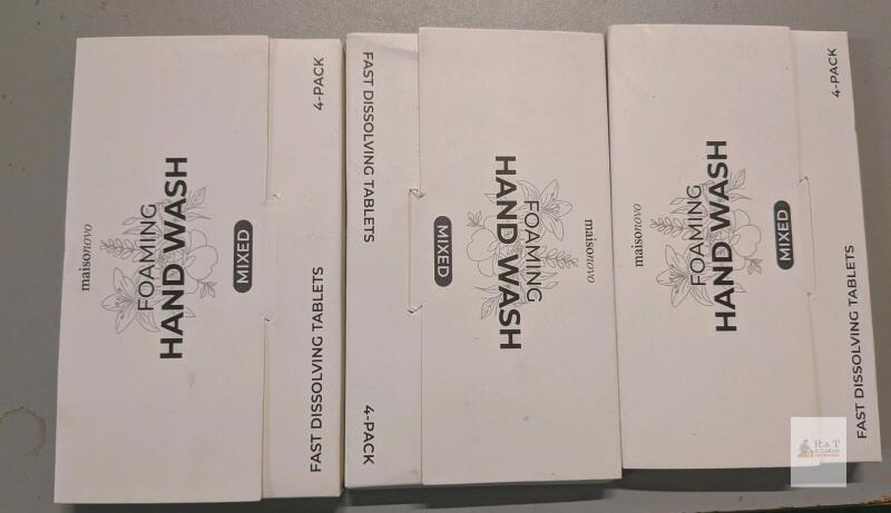 Maisonnovo Foaming Hand Wash Tablets, Mixed Scents, 4-Pack, 3 Boxes