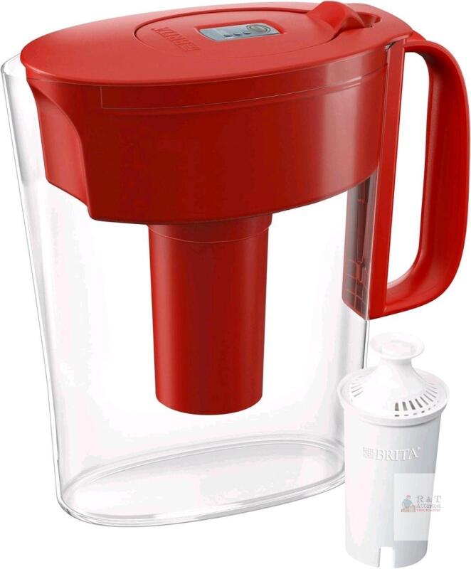 New BRITA Metro Standard 6-Cup Water Filter Pitcher With 1 Filter Included (Red)