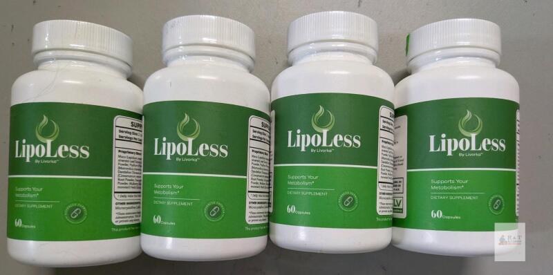 LipoLess by Livorka, 60 Capsules, Metabolism Support, 4 Bottles, Exp 12/2027, Sealed