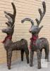 Set of 2 43" Outdoor Decorative Reindeer Planters with Red/Black Ribbons and Rudolph Red Nose