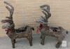 Set of 2 43" Outdoor Decorative Reindeer Planters with Red/Black Ribbons and Rudolph Red Nose - 2