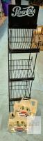 Vintage Pepsi-Cola Wire Rack Display with Two 6-Bottle Plastic Pepsi Carriers, 55" Tall