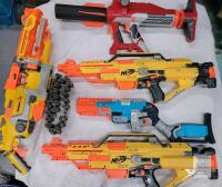 5 Large NERF Blasters . No Foam Darts Included