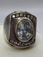 925 Sterling Bezel Set CZ size 10 Ring