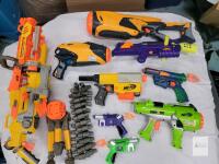 9 NERF Blasters . No Foam Darts Included