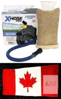 75ft Lomg Big Voss XHose Pro, Vintage Victory Caps Canada-Made Faux Shearling Covered Ice Scraper & As-New 30" &times; 60" Canada Flag Towel 100% Cotton