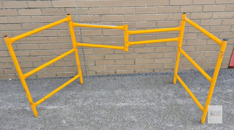 5 ft Steel Scaffold Guardrail End Panels, Yellow Powder-Coated, Set of 2