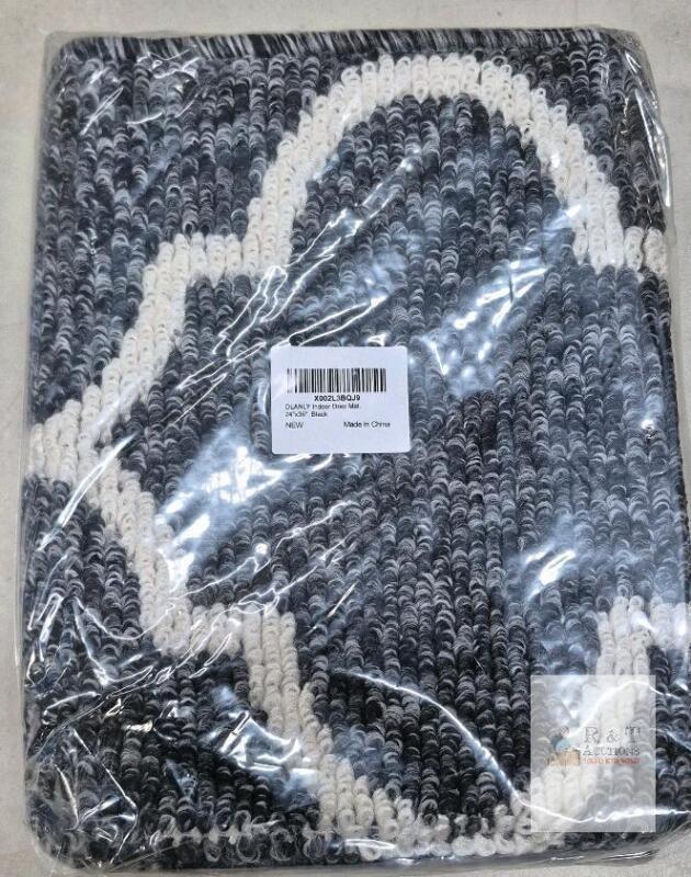 OLANLY 24"x36" Indoor Door Mat, Black Pattern, Non-Slip, Machine Washable, TPR Back