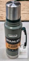 new Stanley 1.1 QT Classic Vacuum Bottle, Stainless Steel, Double Wall, 24hr Hot/Cold
