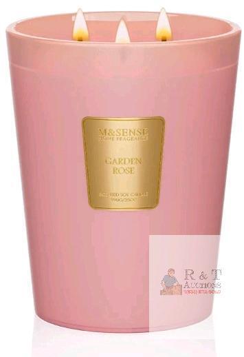 New M&SENSE Garden Rose Scented Candle Home Decor, Extra Large 3 Wick Natural Soy Wax Candles for Home Scented, Candles for Winter Holiday, 150 Hours Long Lasting Slow Burning, 35 OZ