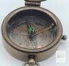 New Antique-Finish Brass Pocket Compass with Cover and Chain . See photos for size - 2