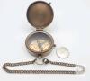 New Antique-Finish Brass Pocket Compass with Cover and Chain . See photos for size - 5