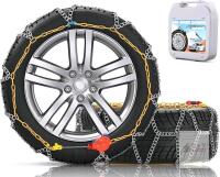 New [ HN90 ] Set of 2 Snow-Chains Auto Fixing 1 Min Quick Fit Easy Installation Tire-Chains, Portable Reusable Universal Emergency Tire Traction Chain for Passenger Car, Pickup Trucks and SUV