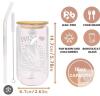 NEW 16 oz Borosilicate Glass Tumbler with Bamboo Lid, Glass Straw, and "WIFE Nutrition Facts" Print