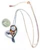 Gorgeous New Neo Chrome Oil Slick Rose Flower in Heart CZ Pendant on Multi Chromatic 18" Chain in Velvet Gift Box - 2