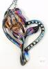Gorgeous New Neo Chrome Oil Slick Rose Flower in Heart CZ Pendant on Multi Chromatic 18" Chain in Velvet Gift Box - 3