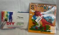 Paint by Number Kit TUMOVO Leafage 8.3"x5.3" & Dinosaur Sticker Paint Book Set, Sealed