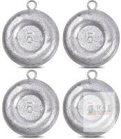 New 4pc Disc Sinkers, Fishing Weights, Flat Coin Sinkers Fishing Tackle - 5oz Each