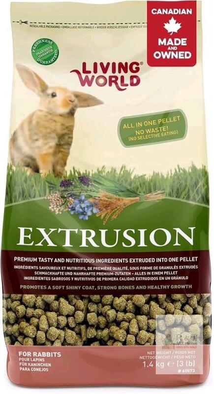 [bb 05/20/2026] New Living World Extrusion Rabbit Food Pellets, 3 lb (1.4 kg), All-In-One, Sealed Bag, Lot 4329