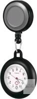 New Retractable Nurse Watch with Red Second Hand, Clip On Silicone Lapel Fob Pocket Watch for Nursing Student, Women Doctors (Montre Infirmiere, Black)
