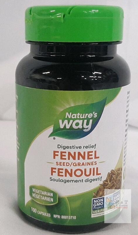 Nature&rsquo;s Way Fennel Seed Capsules 480mg 100ct &ndash; Digestive Relief, Vegetarian, Non-GMO, Exp 05/2030