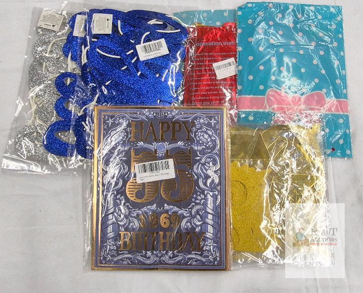 NEW Assorted Party Decorations &ndash; Banners & Foil Balloon, Christmas, Ramadan, Birthday, 6 Packs, New