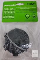 Greenworks Dual Line Bump-Feed Trimmer Head Model 29622, 0.080" Line, GWB0630185, New in Package