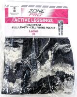 New Size MED Women's Zone Pro Ladies Active Leggings, Full Length, Cellphone Pocket, Marbled Design
