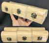 New 6pcs Unfinished Mini Wooden Treasure Chest Natural Pine Hinged Lid Locking Clasp, 3.5" &times; 2.15" &times; 2.5" Tall ea - 2