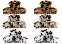 New 6PCS Hair Claw Acrylic Fashion Creative Non-Slip Jaw Clip Hair Clamp for Ladies