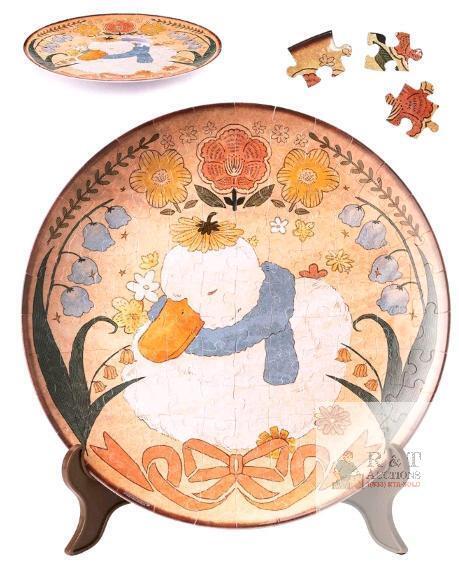 New PieceRelax 3D Puzzle Plate 124 Pieces - Sleeping in Sunlit Garden &ndash; Jigsaw Puzzle for Adults, Decorative Plate with Durable Plastic Pieces, Ideal Gift for Home or Office D&eacute;cor