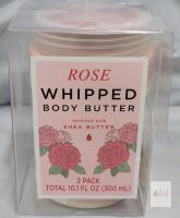 Rose Whipped Body Butter 2 Pack, Shea Butter Enriched, Rose Scent, 10.1 fl oz (300 mL), EXP 08/2028