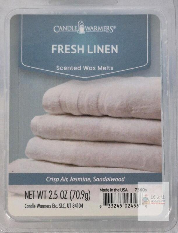 Candle Warmers Fresh Linen Scented Wax Melts 2.5oz, 6 Cubes, Clamshell, USA, 7360s