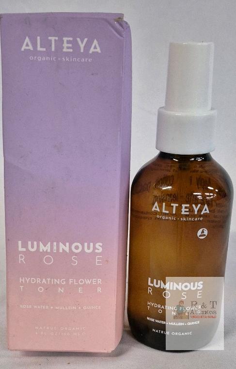 Alteya Luminous Rose Hydrating Flower Toner 120mL &ndash; Organic Skincare Mist with Rose Water, Hyaluronic Acid, Vitamin C