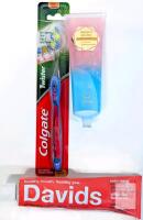 Davids Whitening Strawberry Watermelon Toothpaste, Bright White Nicotinamide, Colgate Twister Soft Note: Online returns. Volumes may be lower than listed. Nicotinamide Dazzle toothpaste is sealed, missing bottom cap. Davids is not sealed