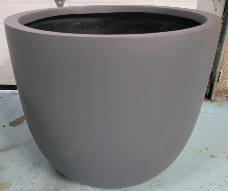 New 28" Diameter Lightweight Extra Large Fiberglass Bowl Planter , Grey