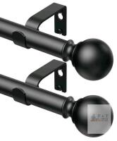 New 2 Pack Curtain Rods 92 inch, for Window, Adjustable Length Heavy Duty Diameter 7/8 inch, Modern Finials, Black