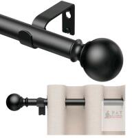 New 1 Pack Curtain Rods 200 inch, for Window, Adjustable Length Heavy Duty Diameter 7/8 inch, Modern Finials, Black